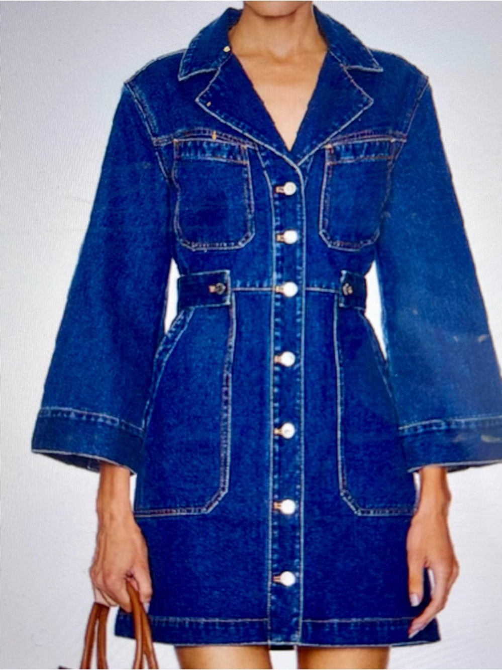 Veronica Beard Medium Blue Denim Button-Front Jacket Dress like new!